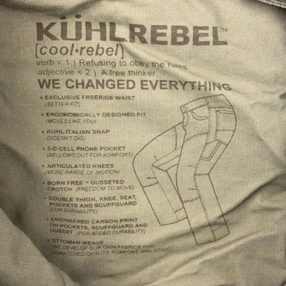 KUHL Pants Mens 38x32 Brown Crag Series Rebel Hiking Workwear Outdoor Gorpcore
